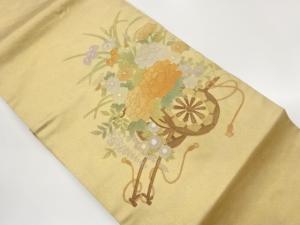 相良刺繍　花車模様名古屋帯